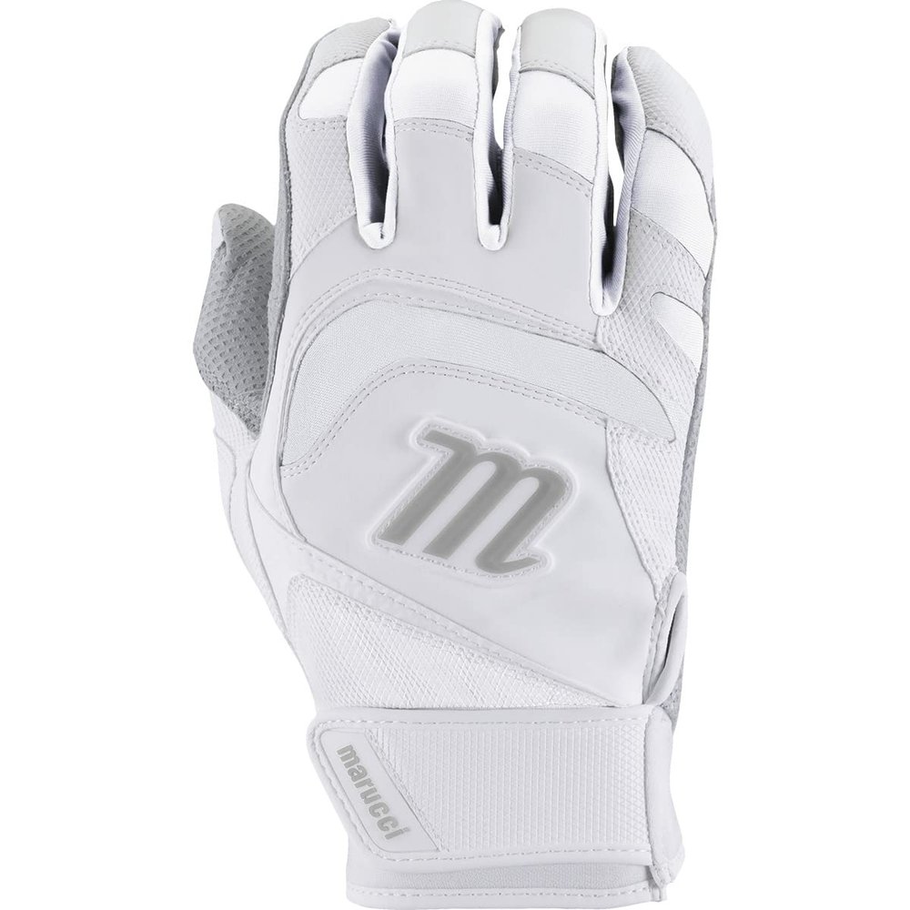 MARUCCI 2021 Adult Signature Batting Gloves, White/White, Adult X-Large
