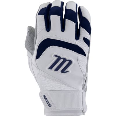 MARUCCI 2021 Adult Signature Batting Gloves, White/Navy Blue, Adult Medium