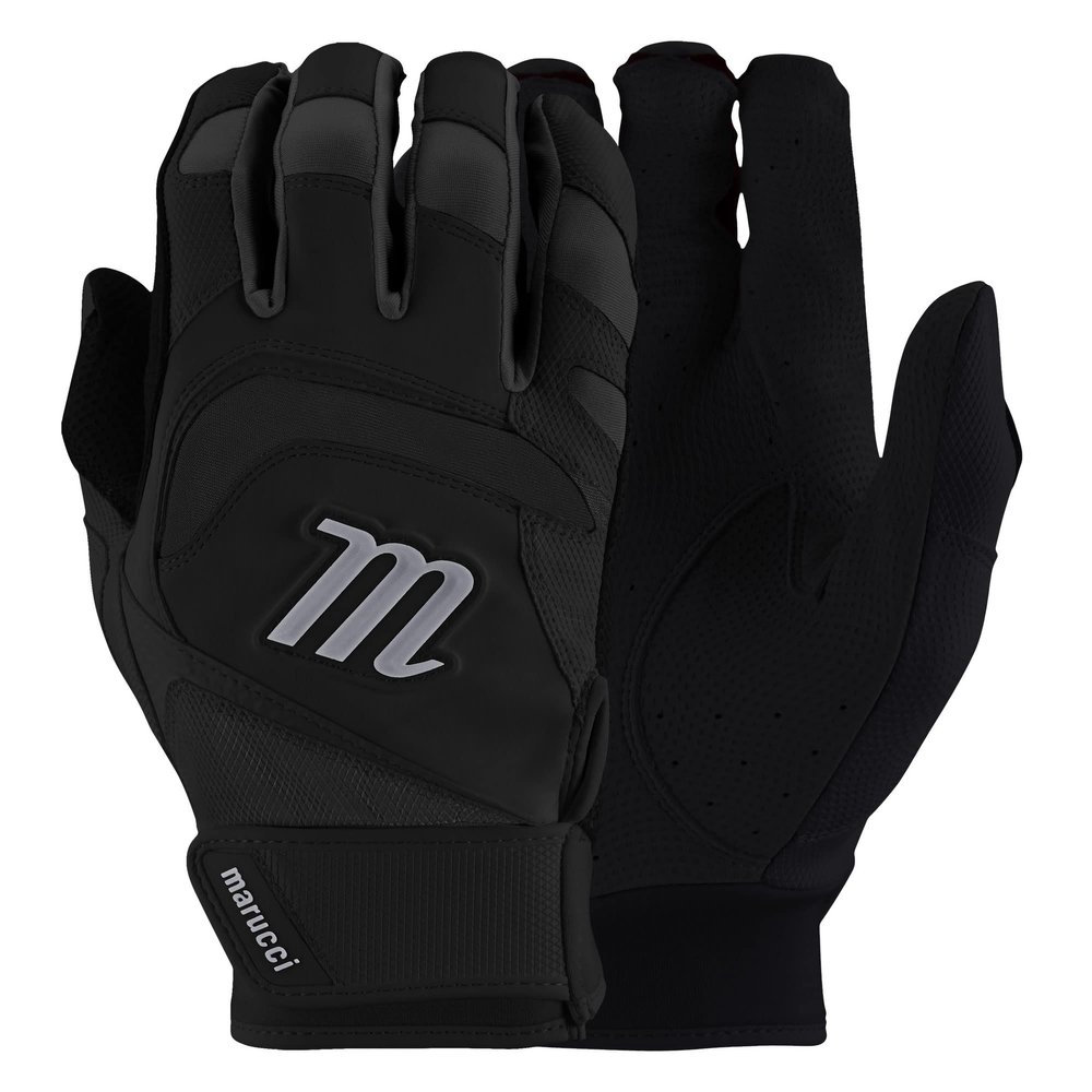 MARUCCI 2021 Adult Signature Batting Gloves, Black/Black, Adult XX-Large