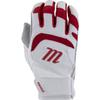 MARUCCI 2021 Adult Signature Batting Gloves, White/RED, Adult Small view 1