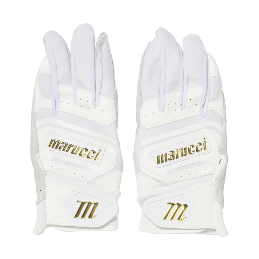 MARUCCI 2021 PITTARDS Reserve Adult Batting Gloves, White, Adult Medium