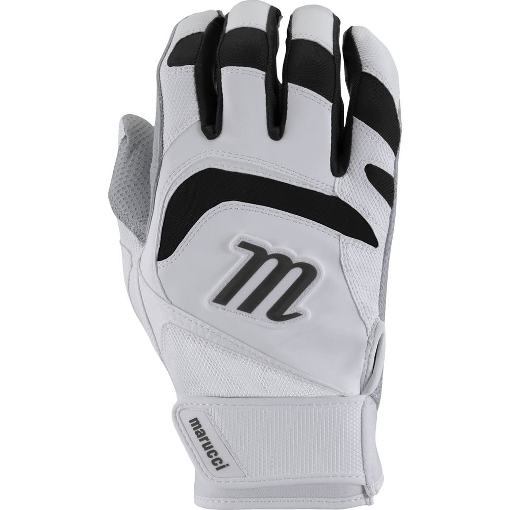 MARUCCI 2021 Adult Signature Batting Gloves, White/Black, Adult Medium