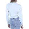 Danielle Bernstein Womens Crewneck Cropped Pullover Sweater White S view 2