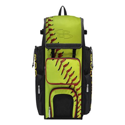 Boombah Superpack Bat Bag - Backpack Version (no wheels) - Holds 4 Bats - Homerun Softball OY/B/RD
