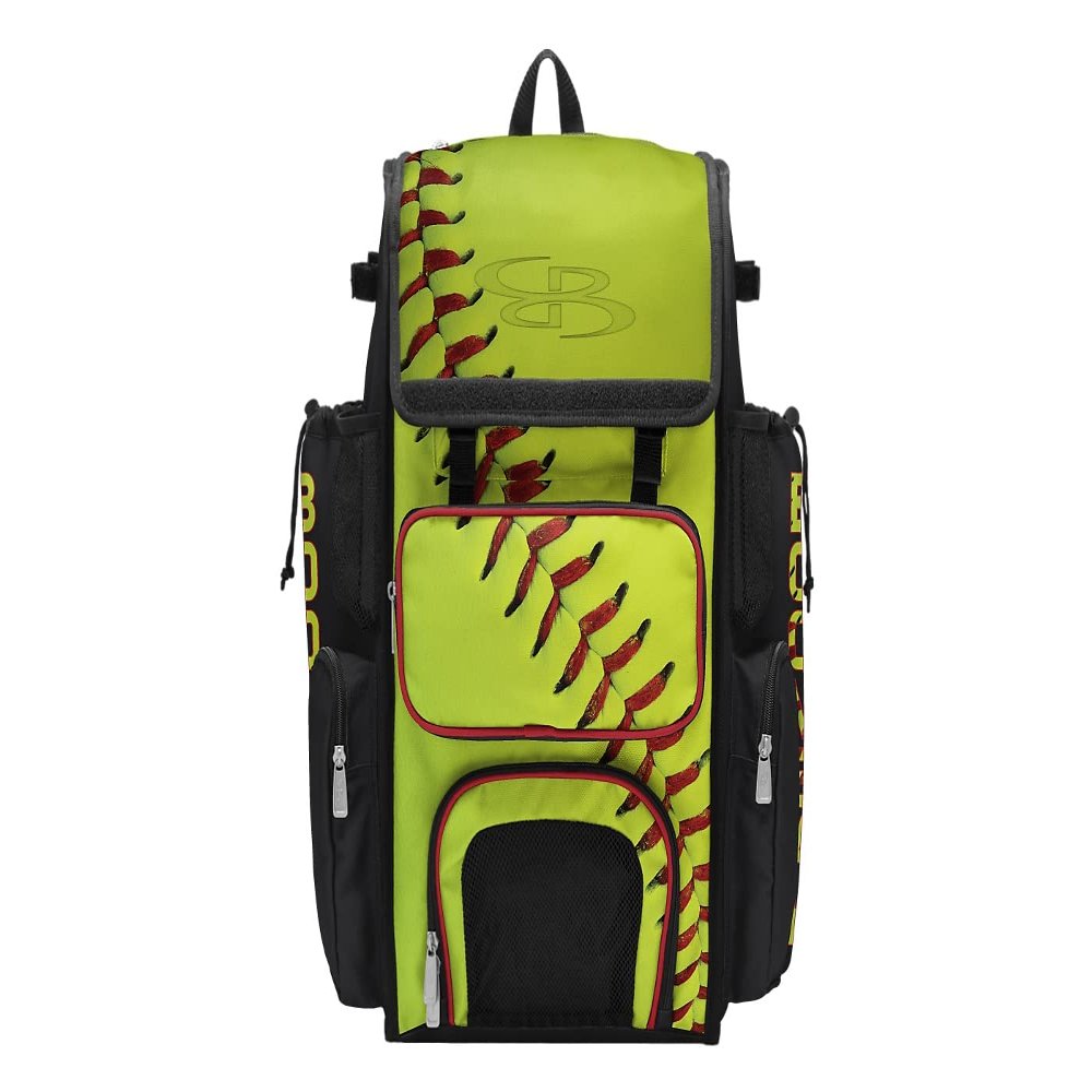 Boombah Superpack Bat Bag - Backpack Version (no wheels) - Holds 4 Bats - Homerun Softball OY/B/RD