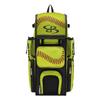 Boombah Superpack Bat Bag - Backpack Version (no wheels) - Holds 4 Bats - Strikeout Softball Optic Yellow/Red/Black view 1