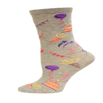 Hot Sox Kid's Celebration Crew Socks 1 Pair, Grey Heather, Kid's Shoe Size 13-3
