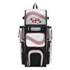 Boombah Superpack Bat Bag - Backpack Version (no wheels) - Holds 4 Bats - Strikeout Baseball White/Red/Black view 1
