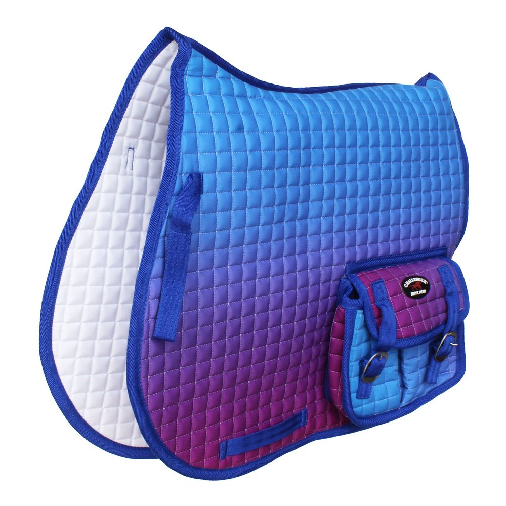 CHALLENGER Horse Quilted English All-Purpose Trail Saddle Pad Ombre w/Pockets 72147