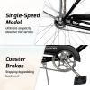 Tracer Beach Cruiser Bike for Adult, 26 Inch Wheels, Hi Ten Steel Frame, 1 Speed, Coaster Brake, Hybrid Bike for Adults, Complete Cruiser Bikes, Matte Black, Nova view 4