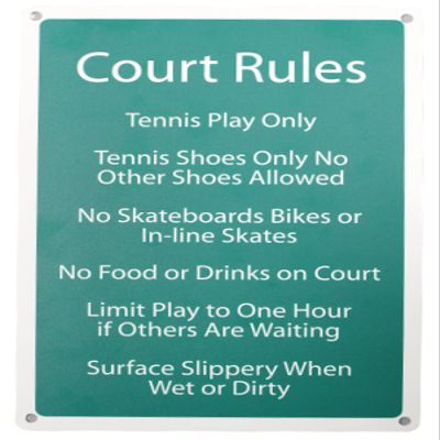 Douglas Tennis Court Signs, Courts Closed for Maintenance