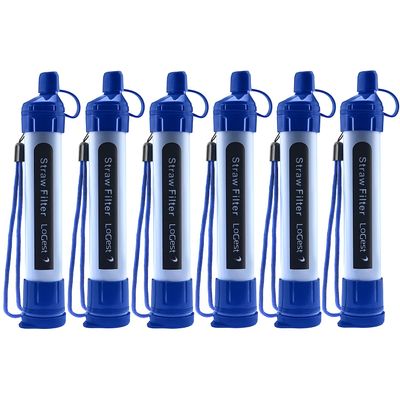 Logest 6 Pack Water Filter Straw - Portable, Compact, Multipurpose Water Purification Device for Outdoor Activities, Emergency Kits, Camping, Travel