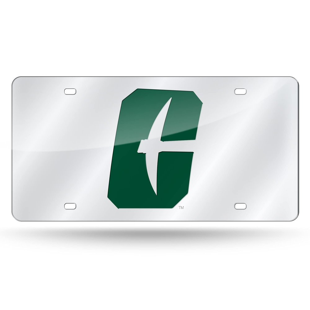 NCAA Charlotte 49ers Laser Inlaid Metal License Plate Tag, Silver