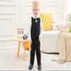 ARTMINE Toddler Boy Clothes Suit Gentleman Wedding Outfits, Formal Dress Shirt+Bowtie+Vest+Pants, US 6-12 Months = Tag 70 view 2