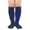 Kids Soccer Socks Toddler Knee High Socks Stripes Sport Cotton Uniform Tube Stocking For Boys Girls 1 Pack Navy view 2