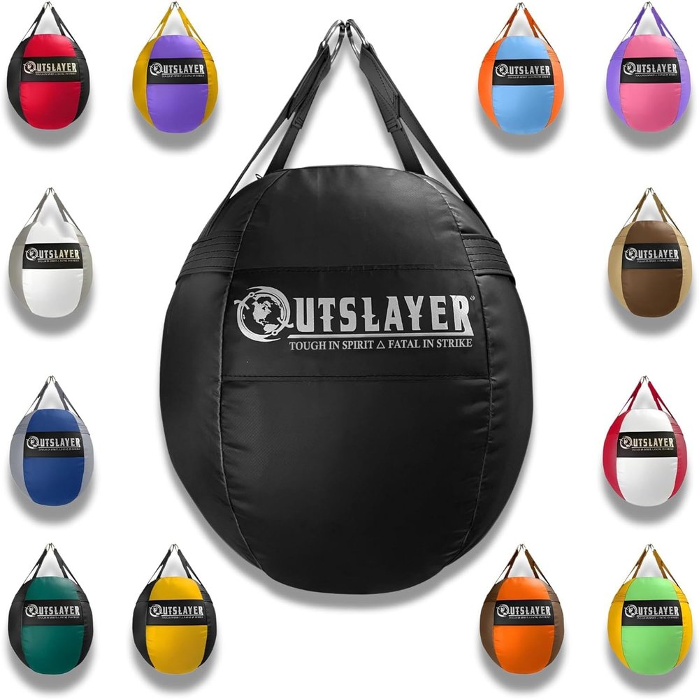 Outslayer 70lb Wrecking Ball Heavy Bag for Boxing and MMA and Muay Thai - Black