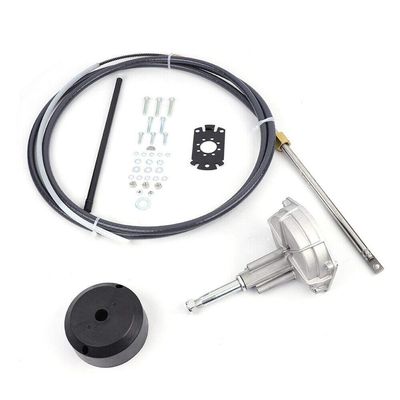 Boat Steering Cable 12 Inch Outboard Universal Rotary Steering Kit Marine 3-Turn Boat Rotary Steering Kit with 12 Steering Cable, 90 Degree Bezel Kit, Standard Steering Shaft for Boats Yachts Control