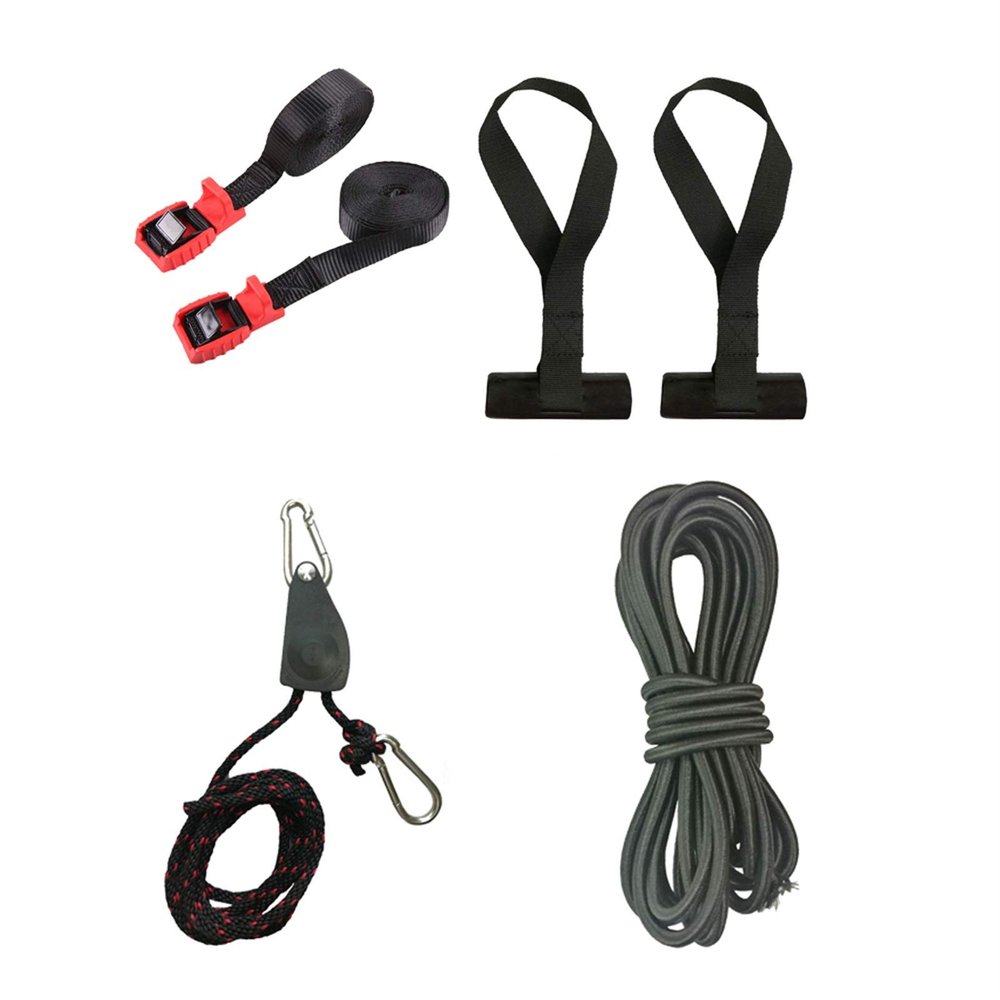 Lifyn2 Kayak Kayak Strapping Down Kit Cam Buckle Tie Down Straps Rope Bow Stern Tie Down Ratchet Strap Hook Pulley Trunk Loops Hood (Color : Strapping Down Kit)
