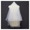 HANRUO 2 Layers Horsehair Short Wedding Veils Bridal Veil with Comb Voile Wedding Accessories (Color : White) view 2