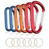 CampTek 6PCS Carabiner Caribeaner Clip,3" Large Aluminum D Ring Shape Carabeaner with 6PCS Keyring Keychain Hook (2 Orange+2 Navy+2 Red) view 1