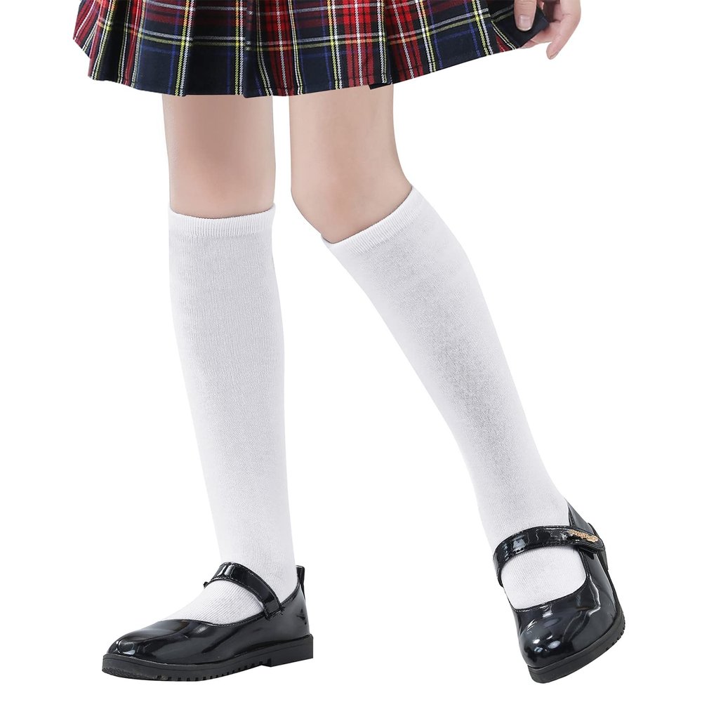Toddler Knee High Socks Striped Athletic Soccer Socks for Baby Boys Girls Softball Socks 1 Pack White