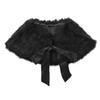 RUIXIA Flower Girls Faux Fur Bolero Shrug Princess Cape Winter Warm Shoulder Wrap Wedding Birthday Costume Party Evening Dress Up, Black view 1