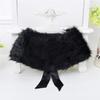 RUIXIA Flower Girls Faux Fur Bolero Shrug Princess Cape Winter Warm Shoulder Wrap Wedding Birthday Costume Party Evening Dress Up, Black view 4