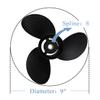 Holdia Propeller 48-828156A12 RH 9x9 3 Blade Compatible with Mercury/Mariner 6-15HP 2-1/2" Gearcase Boat Motors view 3