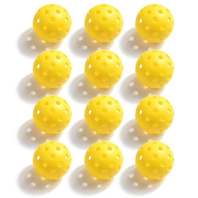 Geekman Premium 40 Holes Pickleball Balls for Outdoor Sport, USAPA Standard, True Flight, Highly Durable, 12 Pack