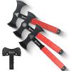 NedFoss Throwing Axes and Tomahawks with Innovative TPR Rubber Handle, 11.9" Full Tang Double Bit Throwing Axe Set with Sheath, Viking Axe Throwing Game for Recreation and Competition view 1