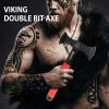 NedFoss Throwing Axes and Tomahawks with Innovative TPR Rubber Handle, 11.9" Full Tang Double Bit Throwing Axe Set with Sheath, Viking Axe Throwing Game for Recreation and Competition view 4