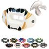 COOLLO SPORTS Lip Guard Mouthguard MAXX/Might Football and High Impact Sports Lip Protector for Adults & Youth (Strap Included) (Golden Black Fangs -(One Layer), Without Case (Adult 8+)) view 1