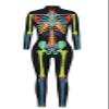Honeystore Women's Skeleton Bodysuit Halloween Costume Bodycon Catsuit Jumpsuit BAX-162 S view 3