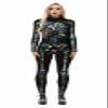 Honeystore Women's Skeleton Bodysuit Halloween Costume Bodycon Catsuit Jumpsuit BAX-164 S view 1