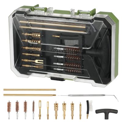 Swiss+Tech Universal Handgun Cleaning Kit, 16 Piece Gun Cleaning Kit with Cleaning Rod, Bore Brushes, Gun Cleaning Jags and Cleaning Patches, for Pistol and Handguns, Portable Case Included