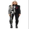Honeystore Women's Skeleton Bodysuit Halloween Costume Bodycon Catsuit Jumpsuit BAX-163 S