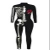 Honeystore Women's Skeleton Bodysuit Halloween Costume Bodycon Catsuit Jumpsuit BAX-163 S view 3