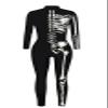 Honeystore Women's Skeleton Bodysuit Halloween Costume Bodycon Catsuit Jumpsuit BAX-163 S view 4