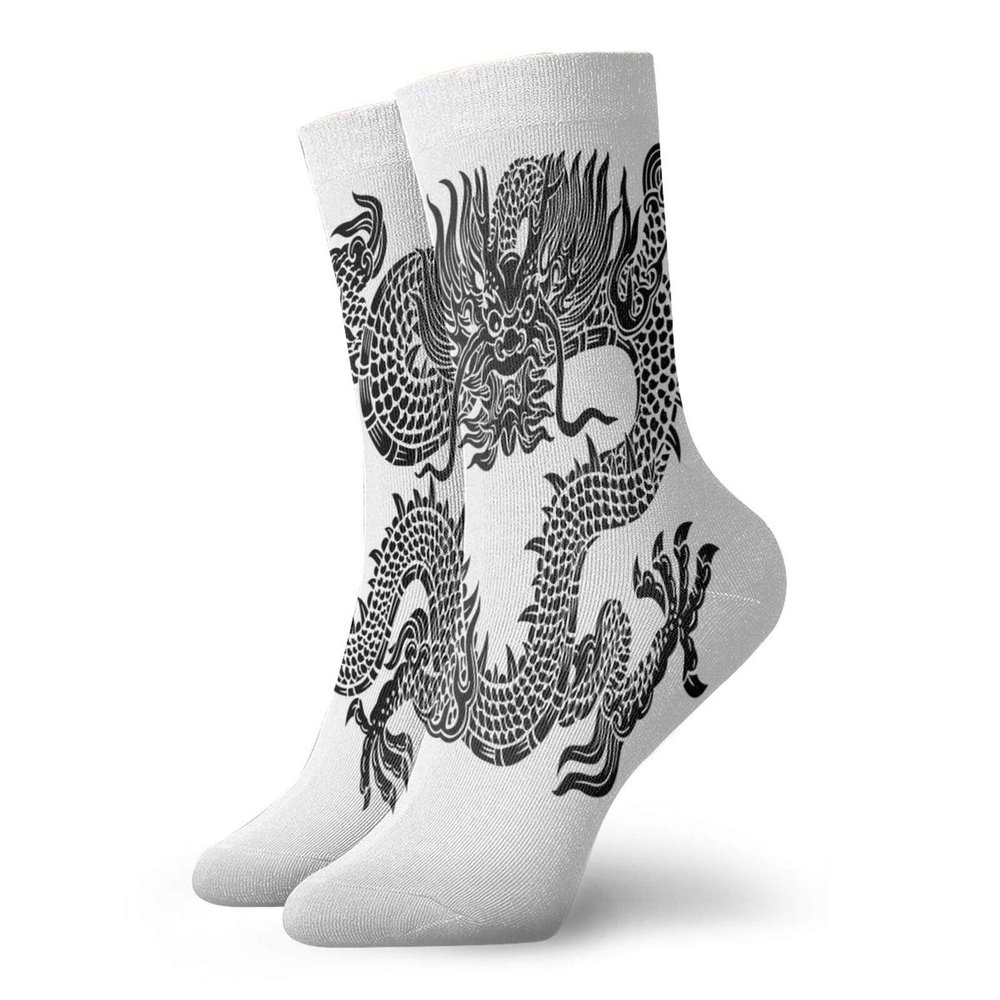 GULTMEE Funky Colorful Cushion Sport Socks,Legendary Ancient Fantasy Figure Art Symbolic Character Monochrome Design,Athletic Cushioned Running Performance Crew Socks For Men/Women, -12 inch