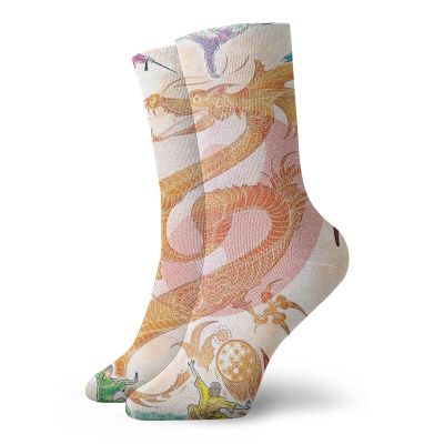 GULTMEE Dragon Fashion Compression Socks,Asian Chinese Dragon With Martial Arts,Performance Polyester Cushioned Athletic Crew Socks for Running,Athletic,Multicolor -12 inch