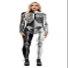 Honeystore Women's Skeleton Bodysuit Halloween Costume Bodycon Catsuit Jumpsuit BAX-158 S