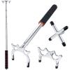 Skylety Retractable Billiards Cue Stick Bridge with 3 Pieces Removable Brass Bridge Head, Snooker Set Billiards Pool Cue Accessory for Pool Table(Silver) view 1