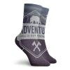 Adventure Funny Compression Socks Women and Men,Motivational Quote Hatchets And Bear Mountain Landscape,Best for Circulation,Running,Athletic,Nurse,Travel,Dark Purple Slate Blue Pale Grey -12 inch view 2