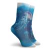 Jellyfish Funky Colorful Cushion Sport Socks,Swimming Jellyfish In The Sea Natural Wildlife Holiday Destinations Art,Athletic Cushioned Running Performance Crew Socks For Men/Women,Blue Pink -12 inch view 2