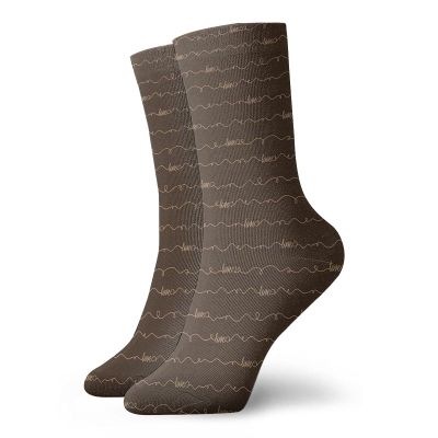 Brown Funny Compression Socks Women and Men,Dark Brown Backdrop Image With Motivational Letterings Hope Love Fun Happy,Best for Circulation,Running,Athletic,Nurse,Travel,Dark Brown And Cream -12 inch