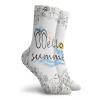 GULTMEE Beach Quote Funky Colorful Cushion Sport Socks,Hello Summer Lettering Composition In A,Athletic Cushioned Running Performance Crew Socks For Men/Women,Black Yellow Pale Blue -12 inch view 2
