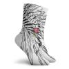 Feather Fashion Compression Socks,Native American Headdress In Sketch Style,Performance Polyester Cushioned Athletic Crew Socks for Running,Athletic,Black White Multicolor -12 inch view 2