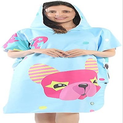 LSDRALOBBEB Beach Towels Sports Towel Changing Robe Hooded Poncho Towel for Beach Bath Swimming Surf Quick Dry Warm Towel One Size Fit All Men Women 811(Color:C)
