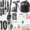 Emergency Survival Kit and First Aid Kit, 142Pcs Survival Gear and Supplies Equipment with Molle Pouch, Gift for Christmas Men Dad Husband Camping Essentials Hiking Hunting Outdoor Adventure (Black) view 1