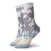 Vintage Beach Fashion Compression Socks,Cute Illustration Alohad Hawaiian Island Palm,Performance Polyester Cushioned Athletic Crew Socks for Running,Athletic,Pale Blue Purpleblue Champagne -12 inch view 1